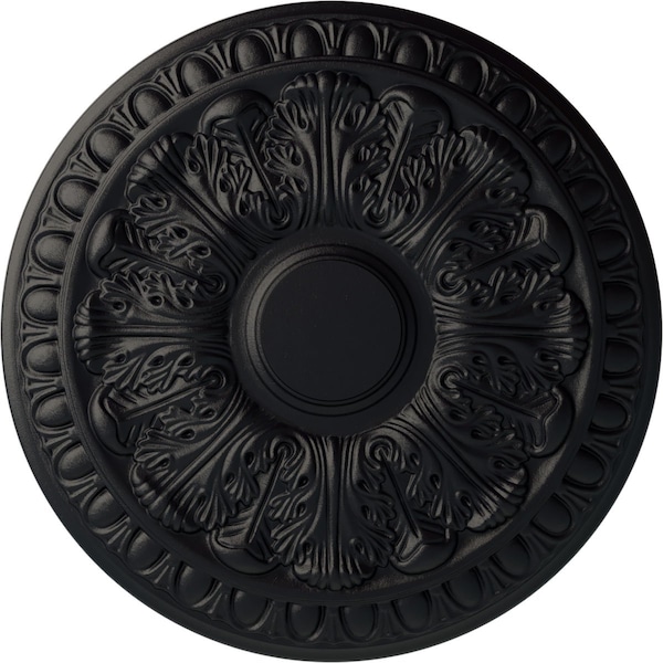 Ekena Millwork Colton Ceiling Medallion (Fits Canopies up to 4 3/4"), Hand-Painted Steel Gray, 15 3/4"OD x 1 1/2"P CM15CNSGS - main
